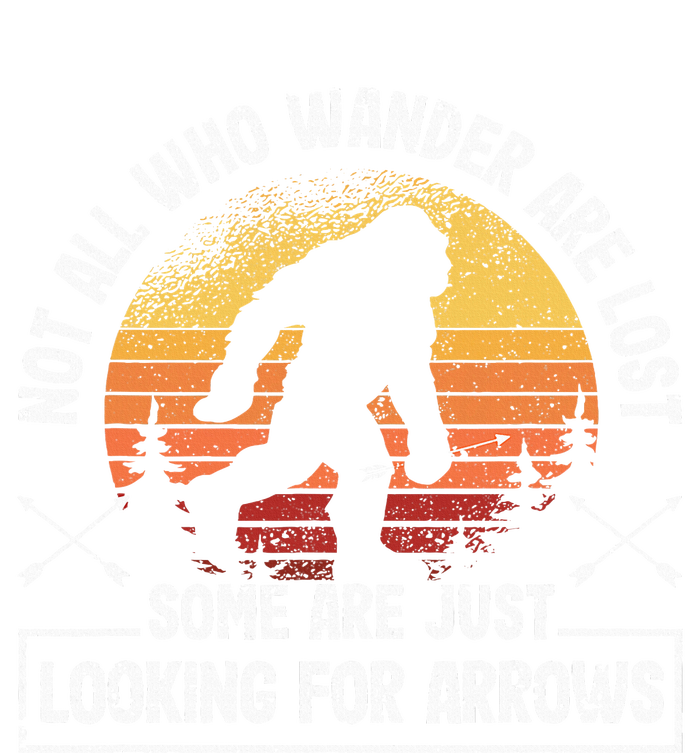 Not All Who Wander Are Lost Funny Archery Bigfoot Archer Women's Long Sleeve Flannel Pajama Set 