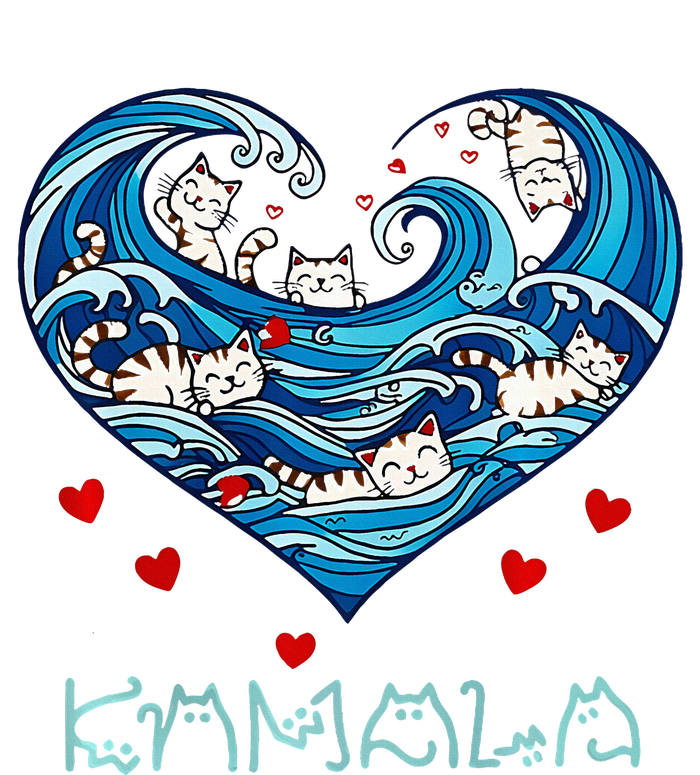 Blue Cats Wave Heart For Kamala Harris T-Shirt