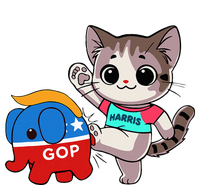 Cat Vs. Gop Elephant Kamala Harris Anti Trump Anti Maga Women's Racerback Tank