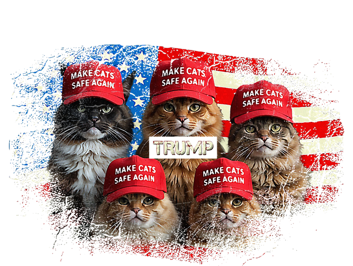 Donald Trump Make Cats Safe Again Red Hat 2024 Debate Valucap Bio-Washed Visor