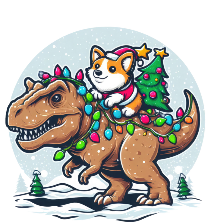 Xmas Corgi Riding Festive Trex Funny Christmas Cooling Performance Long Sleeve Crew