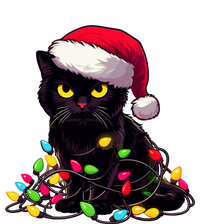 Black Cat Christmas Lights Funny Cat Lover Xmas Santa Claus Funny Gift Toddler Long Sleeve Shirt