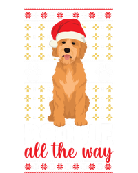 Doodle All The Way Funny Goldendoodle Santa Hat Christmas Cool Gift Stripe Pom Pom Beanie