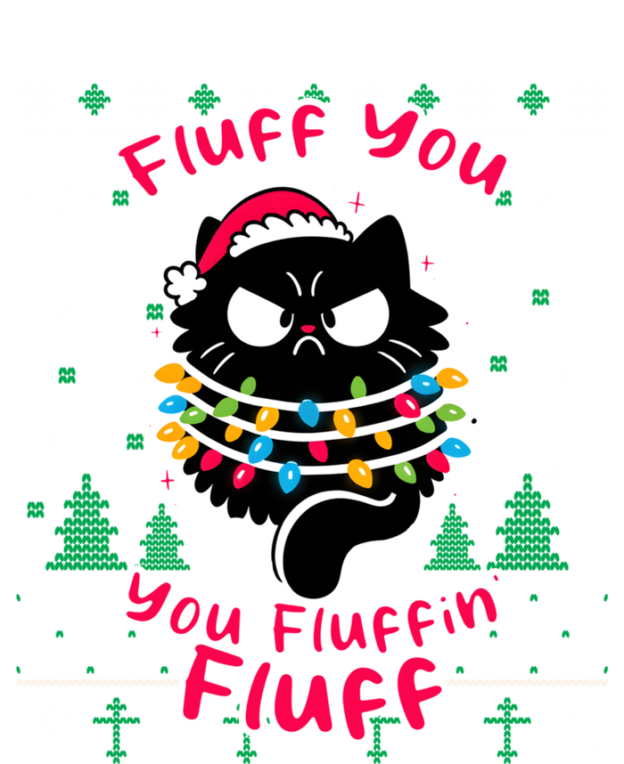 Fluff You Fluffin Cat Pyjamas Pj Ugly Xmas Funny Christmas Gift Women's Racerback Tank