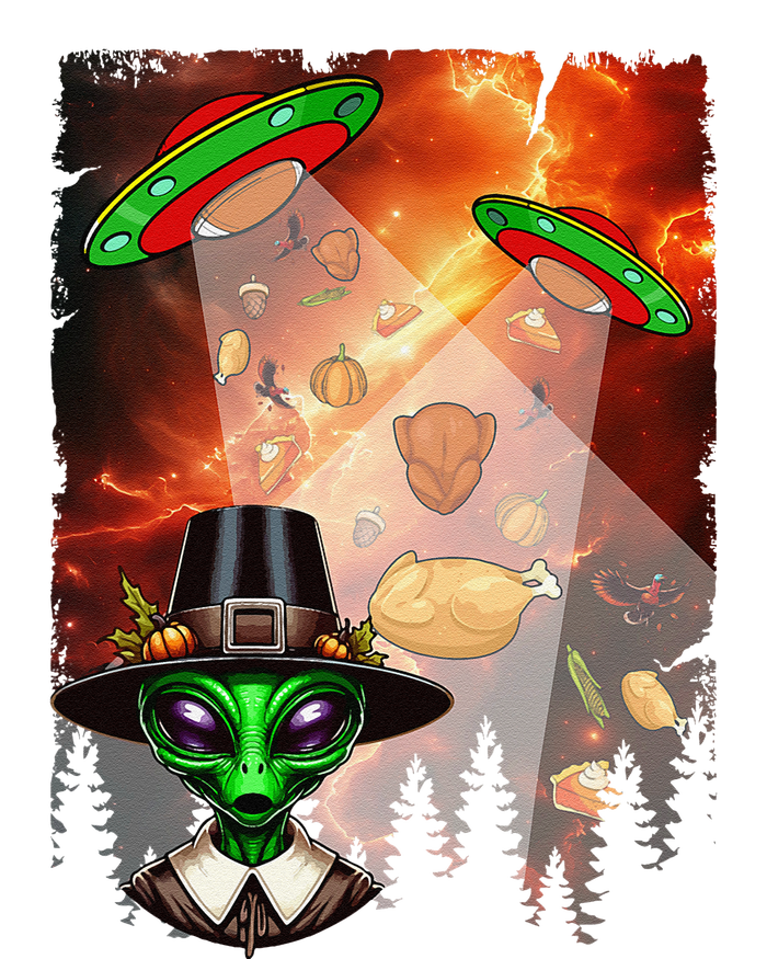 Aliens Unidentified Flying Object Thanksgiving Roast Turkeys Large Microfiber Waffle Golf Towel