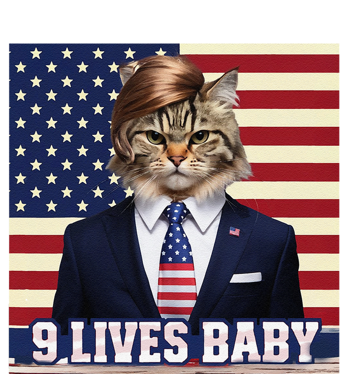 Cat In Suite With Trump Hair American Flag Nine Lives Baby Tote Bag