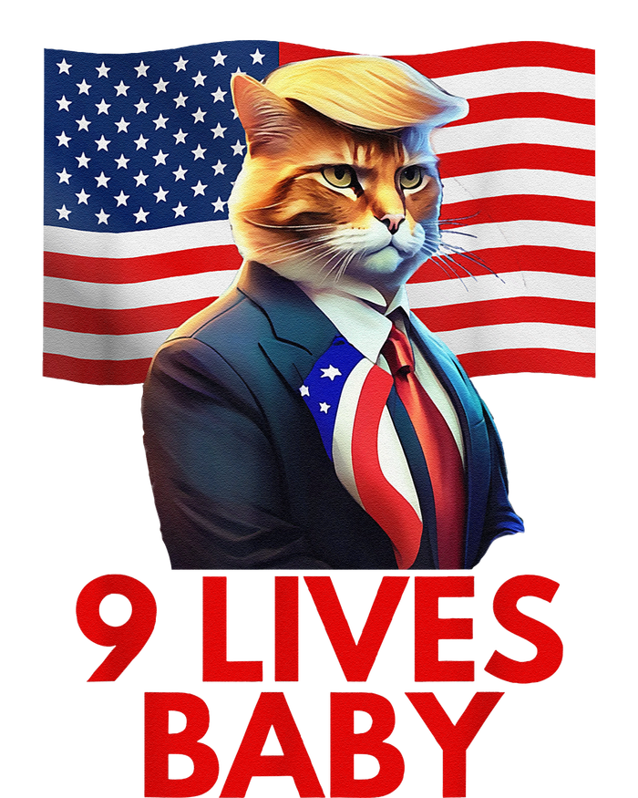 Cat In Suite With Trump Hair American Flag Nine Lives Baby Baby Bodysuit