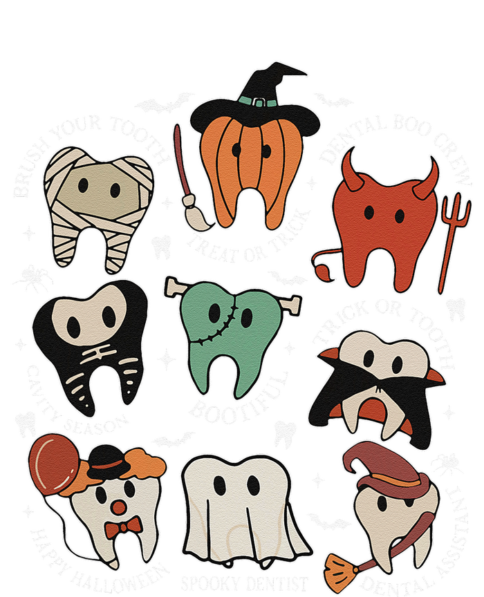 Cute Tooth Funny Halloween Dental Hygiene Spooky Dentist Women's V-Neck T-Shirt