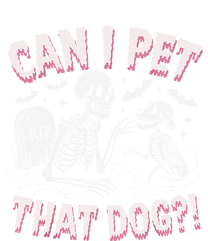 Funny Can I Pet That Dog Halloween Skeleton Spooky Season T-Shirt