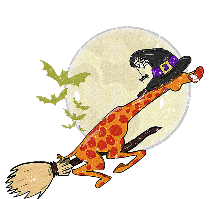 Funny Giraffe Ride Witch Shotgun Giraffe Halloween Ladies Long Sleeve Shirt