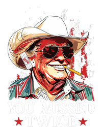 You Missed Twice Western Trump Cowboy Trump 2024 Us Flag T-Shirt