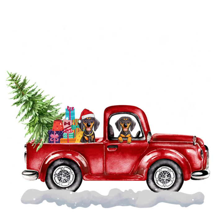 Christmas Dachshund Dogs Ride Red Truck Costumer Tall Hoodie