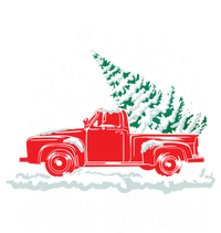 Christmas Tree In Back Of Old Red Pick Up Truck Snowing Grommeted Golf Towel