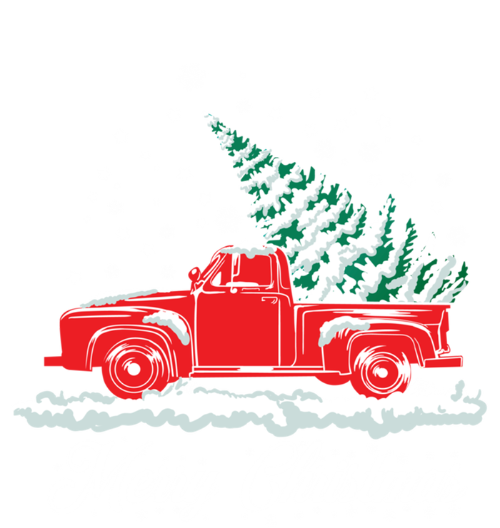 Christmas Tree In Back Of Old Red Pick Up Truck Snowing Grommeted Golf Towel