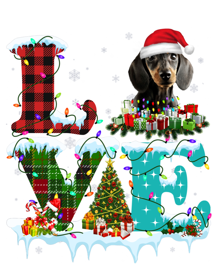 Dachshund Christmas Tree Lights Santa Dog Xmas Gift Yupoong Adult 5-Panel Trucker Hat