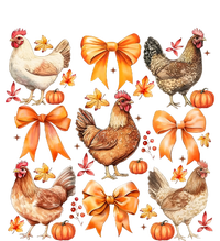 Chicken Fall Pumpkin Coquette Bow T-Shirt