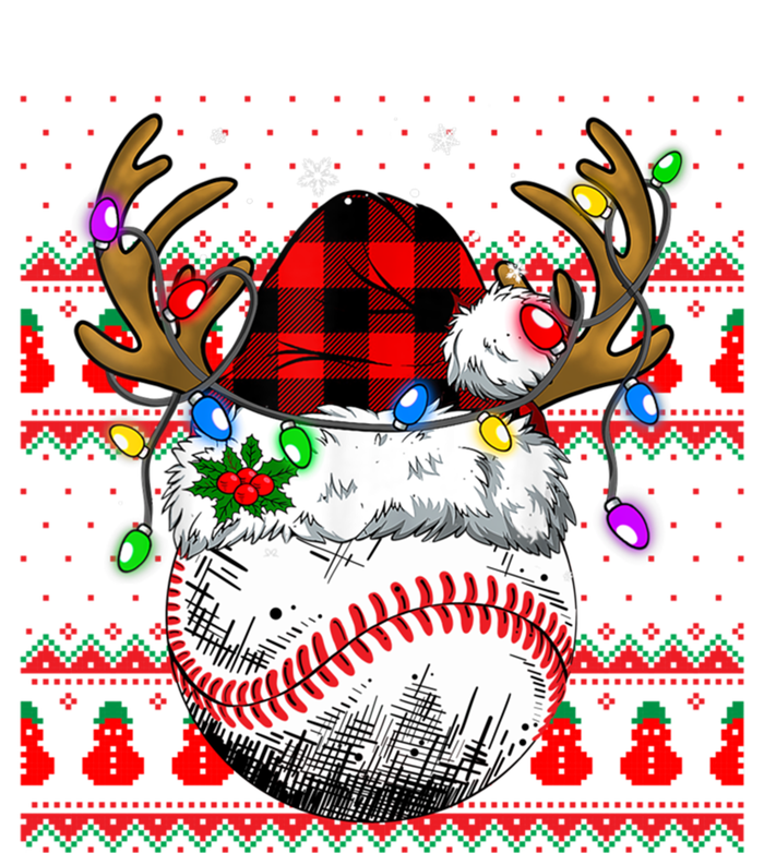 Santa Ugly Sports Christmas Baseball Player Cool Gift Women's Flannel Pajama Set