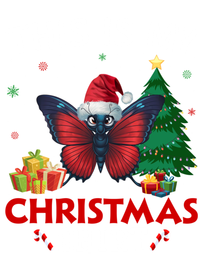 This Is My Butterfly Santa Hat Christmas Pajama Gift Full Zip Hoodie