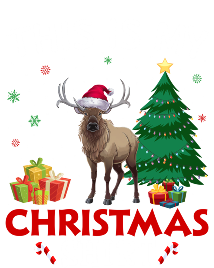 This Is My Elk Santa Hat Christmas Pajama Gift Toddler Hoodie