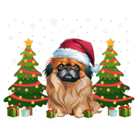 Xmas Tree Lights Pekingese Dog Santa Hat Christmas Meaningful Gift Valucap Bio-Washed Visor