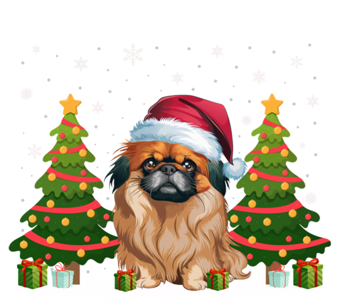 Xmas Tree Lights Pekingese Dog Santa Hat Christmas Meaningful Gift Valucap Bio-Washed Visor