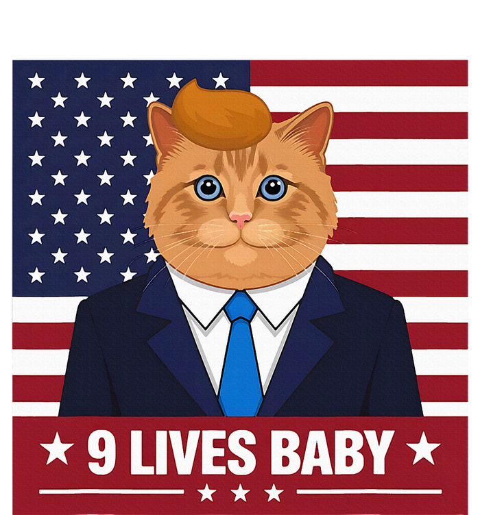 Funny Cat Trump 9 Lives Baby Even My Cat Loves Trump 2024 Baby Bodysuit