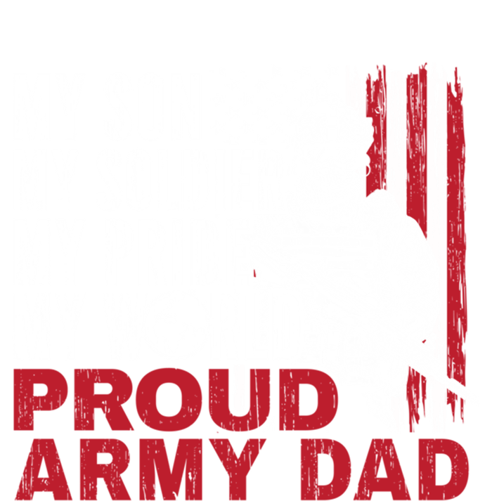 My Son My Soldier My Pride My World Proud Army Dad Gift Striped Beanie with Solid Band