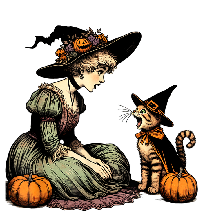 Cat Mom Witch Pumpkin Cat Halloween Women Halloween T-Shirt