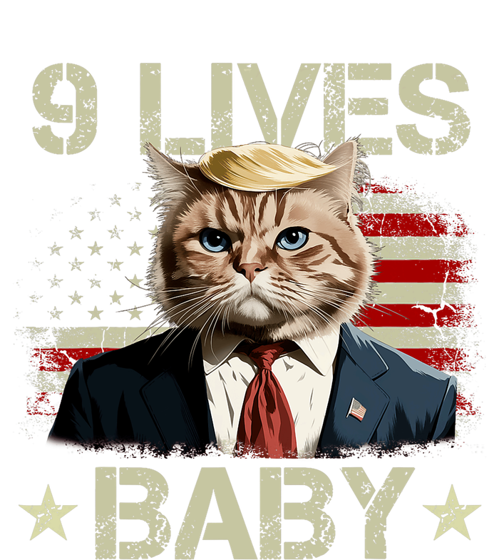 Cat Trump 9 Lives Baby Funny Trump Cat 9 Lives Baby Insulated Varsity Jacket