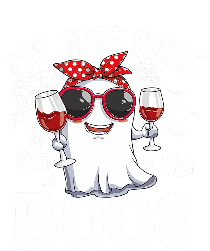 IM Just Here For The Boos Funny Halloween Women Ghost Wine Kids Hoodie