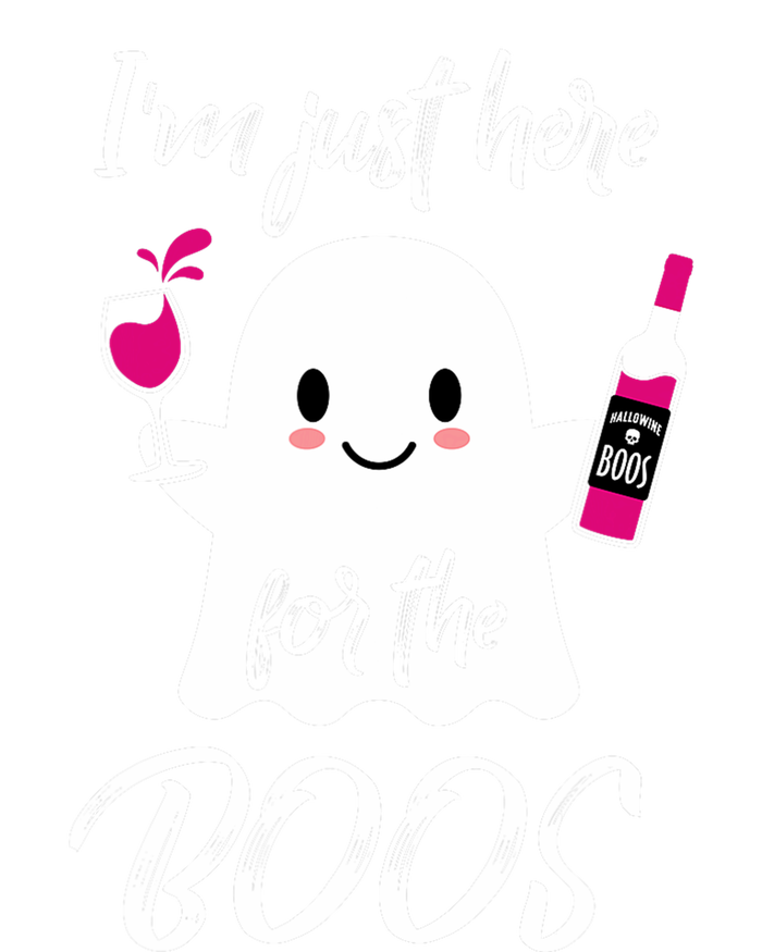 IM Just Here For The Boos Wine Funny Halloween Dry Zone Grid Polo