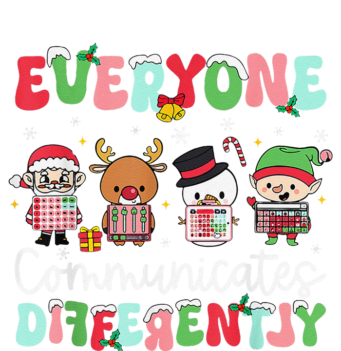 Everyone Communicate Differently Speech Therapy Christmas Sustainable Bucket Hat