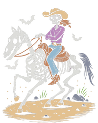 Funny Cowgirl Skeleton Riding Horse Spooky Halloween Western Women's Perfect Tri Tunic Long Sleeve Shirt