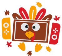 Turkey Face Funny Gaming Gamer Thanksgiving T-Shirt