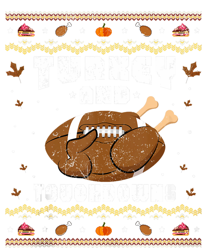 Turkey And Touchdowns Funny Ugly Thanksgiving Football Flat Bill Trucker Hat