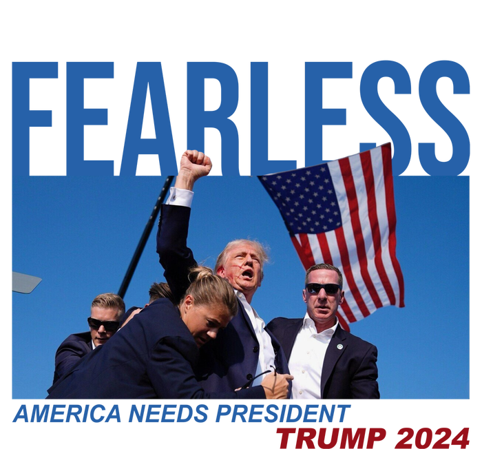 Fearless America Needs President Trump 2024 Flat Bill Trucker Hat