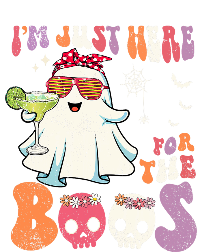 IM Just Here For The Boos Ghost Halloween Margarita Groovy Long Sleeve Shirt