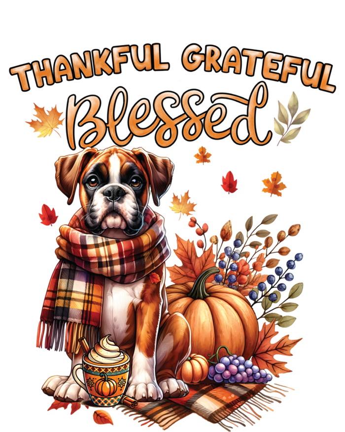 Thankful Grateful Blessed Cute Boxer Dog Fall YAll Autumn Gift T-Shirt