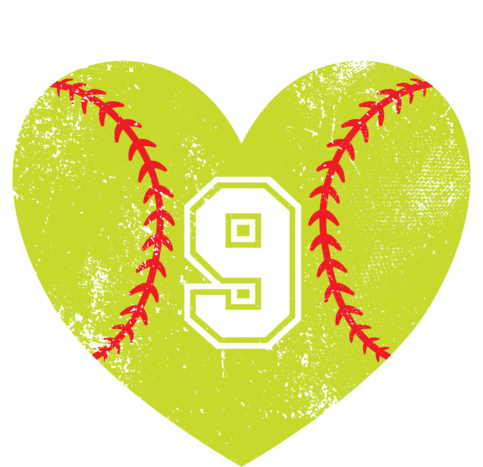 Softball Heart Player #9 Softball Mom Dad Varsity Team Gift Women's T-Shirt