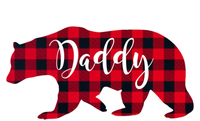 Daddy Bear Black Red Buffalo Check Plaid Fun Dad Father Gift Cool Gift V-Neck T-Shirt