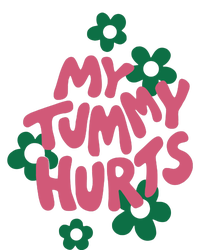 My Tummy Hurts Aesthetic Cute Flower Groovy Ladies Long Sleeve Shirt