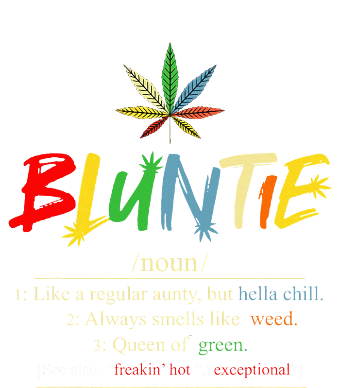 Aunt Wear Bluntie Funny Aunt Weed Women's V-Neck T-Shirt