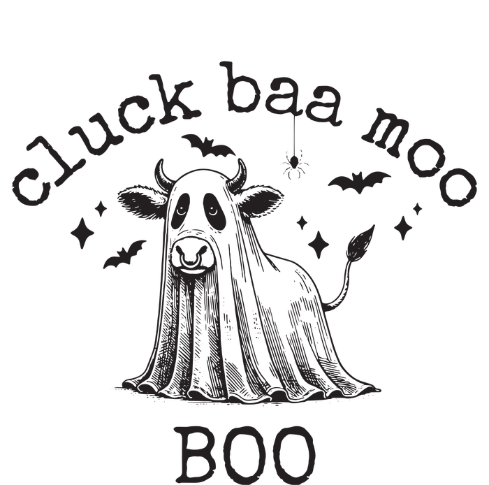 Cluck Baa Moo Boo Halloween Highland Cow Ghost Ghost Cow Kids Hoodie