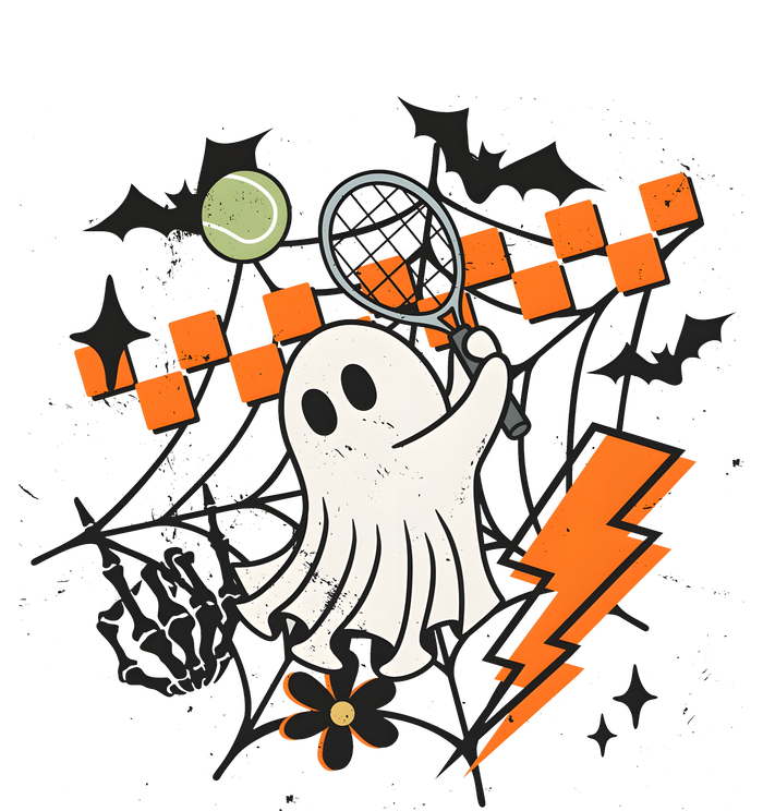 Ghost Retro Halloween Tennis Short Acrylic Beanie