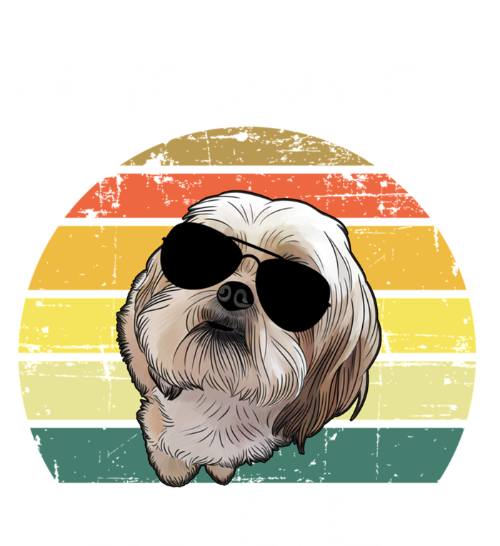 Vintage Best Shih Tzu Dad Ever Funny Dog Wearing Glasses Gift T-Shirt