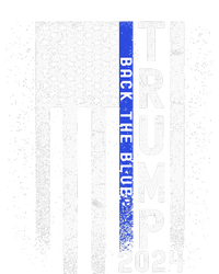 Trump 2024 Back The Blue American Flag Blue Line Ladies Long Sleeve Shirt