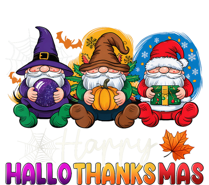 Halloween Thanksgiving Christmas Happy Hallothanksmas Gnomes Insulated Varsity Jacket