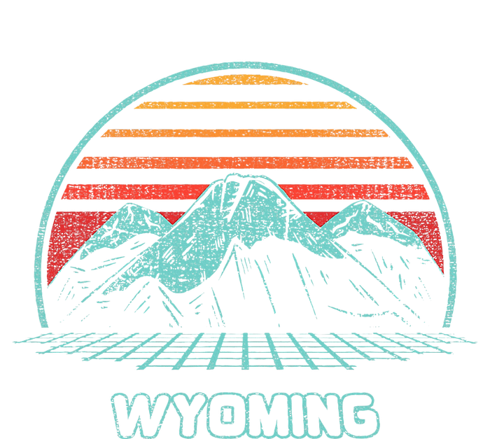 Wyoming Retro Mountain Hiking 80s Style Flat Bill Trucker Hat