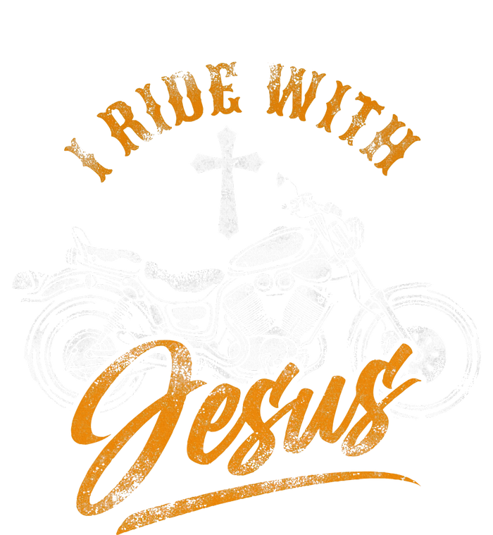 Christian Motorcycle Biker I Ride With Jesus Faith High Crown Mesh Back Trucker Hat