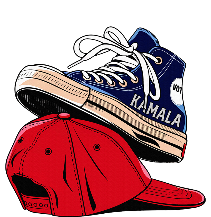 Kamala Harris High Heel Shoes Stepping On Red Hat Funny Vote Yupoong Adult 5-Panel Trucker Hat